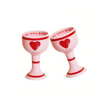 Pink Edition Ceramic Heart Mini Wine Glass