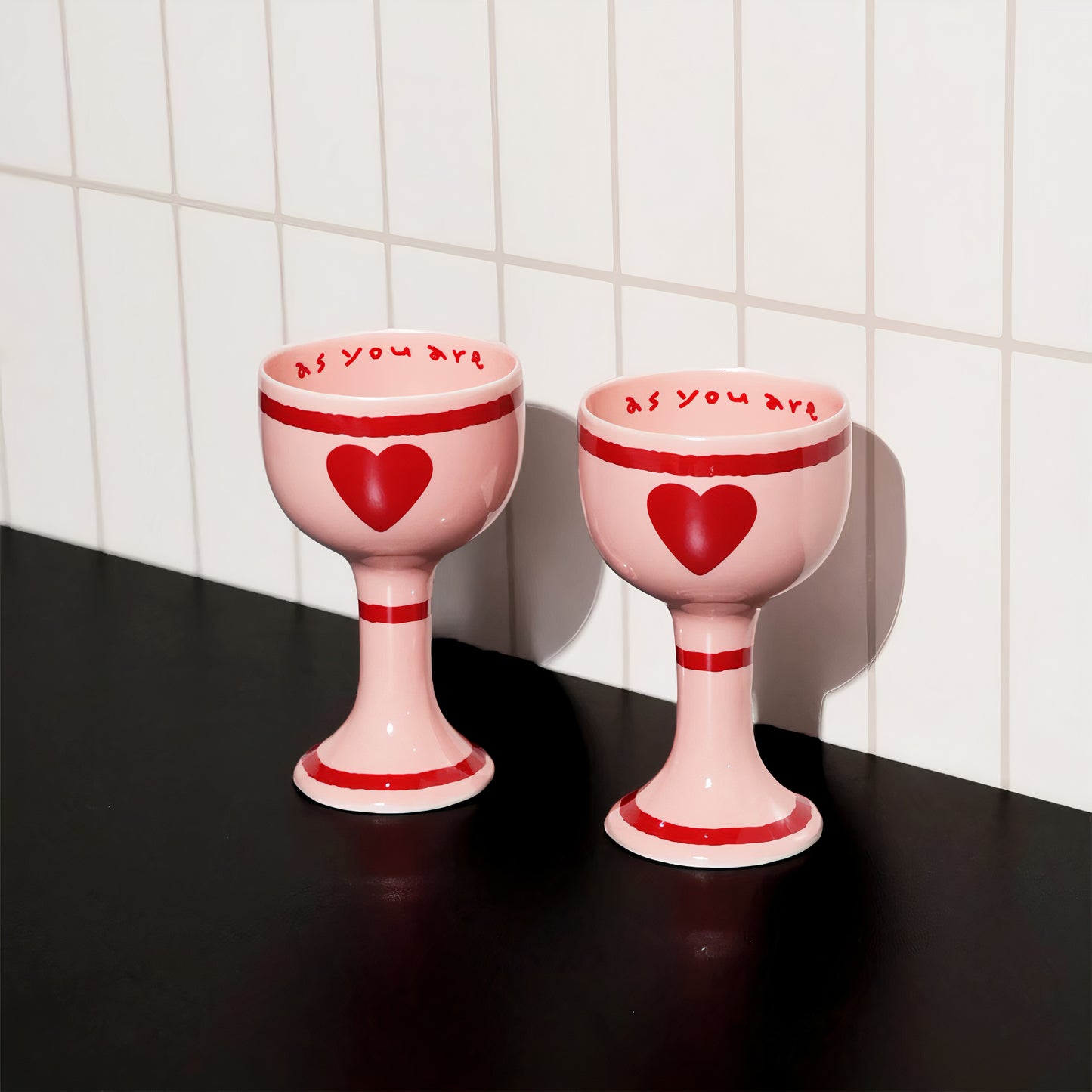 Pink Edition Ceramic Heart Mini Wine Glass