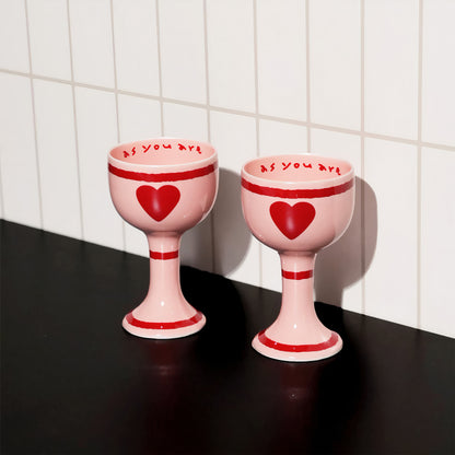 Pink Edition Ceramic Heart Mini Wine Glass