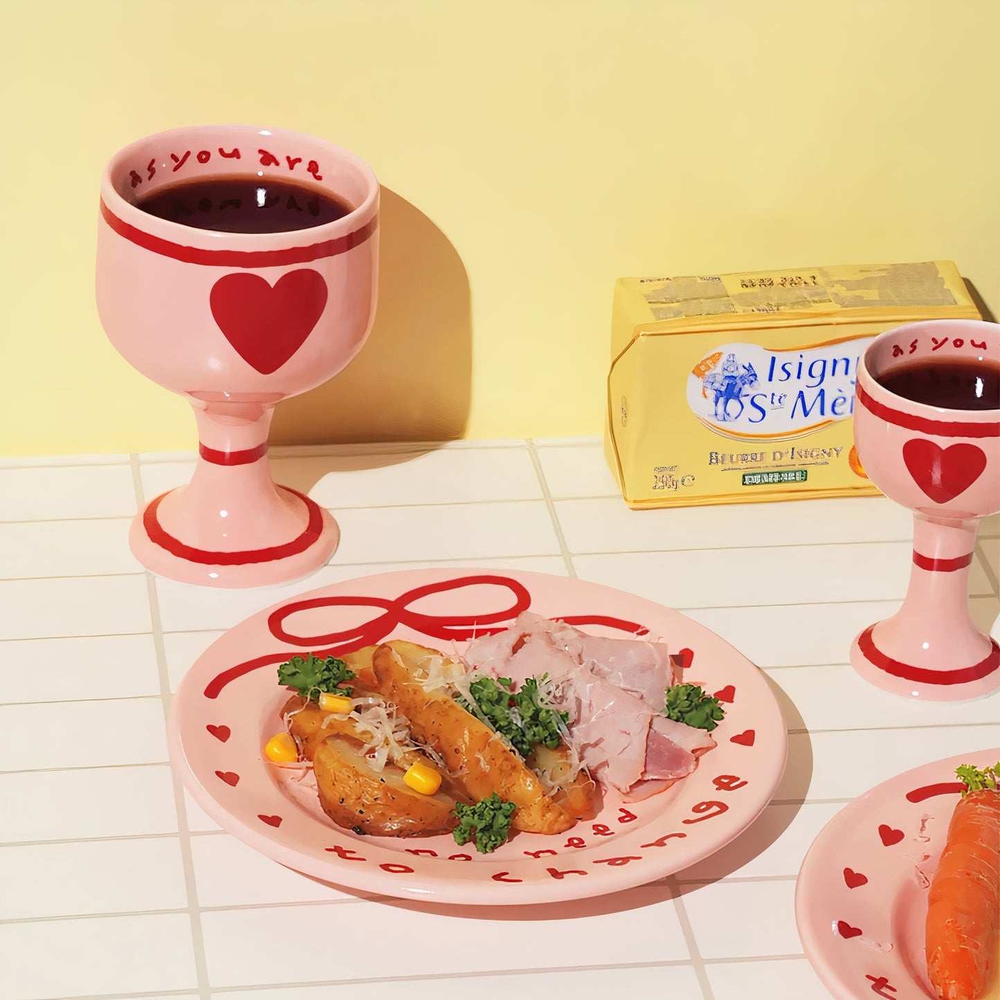 Pink Edition Ceramic Heart Mini Wine Glass