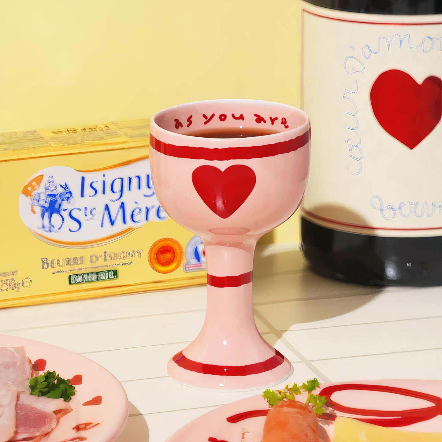 Pink Edition Ceramic Heart Mini Wine Glass