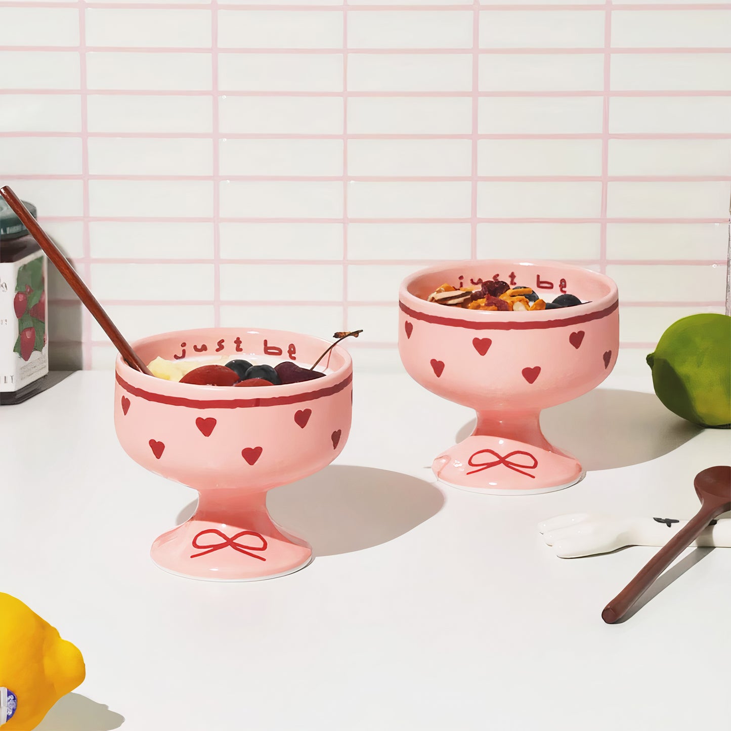 Pink Edition Ceramic “Just Be” Dessert Bowl Gift Set - image 6 of 10