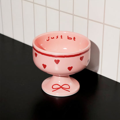 Pink Edition Ceramic “Just Be” Dessert Bowl Gift Set