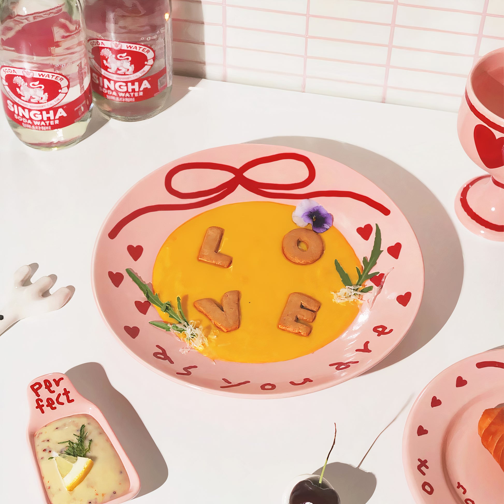 Pink Edition Ceramic Heart Salad Plate with Dressing Cup - image 5 of 8
