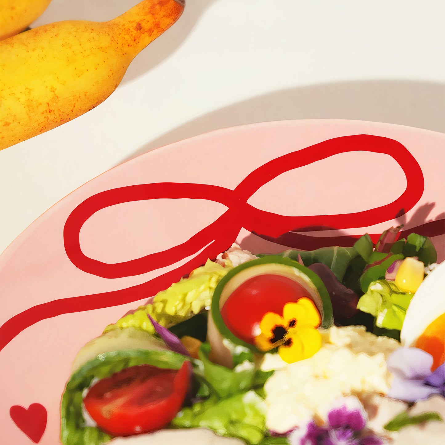 Pink Edition Ceramic Heart Salad Plate with Dressing Cup - image 6 of 8