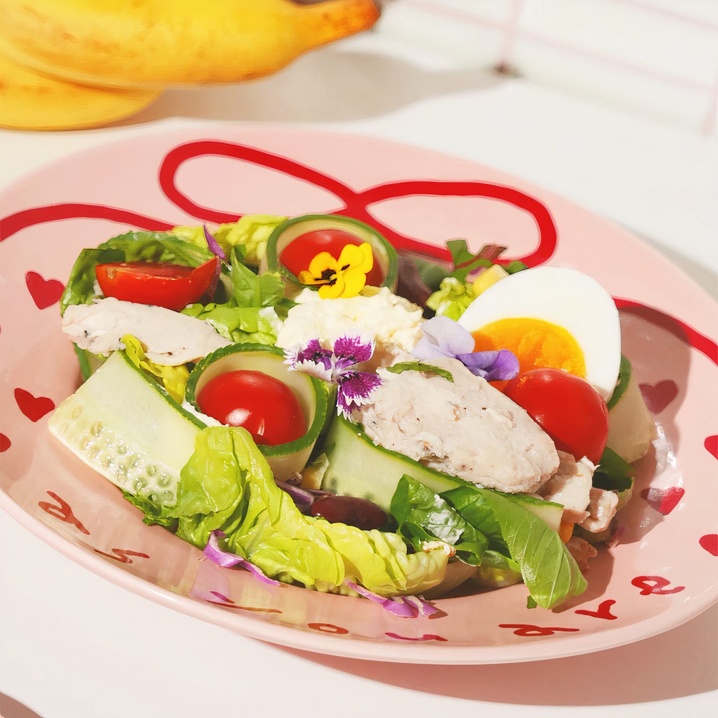 Pink Edition Ceramic Heart Salad Plate with Dressing Cup - image 7 of 8