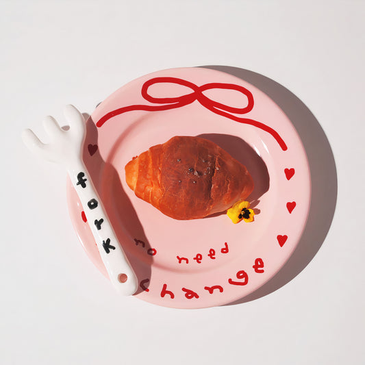 Pink Edition Ceramic Heart Cup and Plate Gift Set - lifestyle