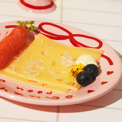 Pink Edition Ceramic Heart Cup and Plate Gift Set