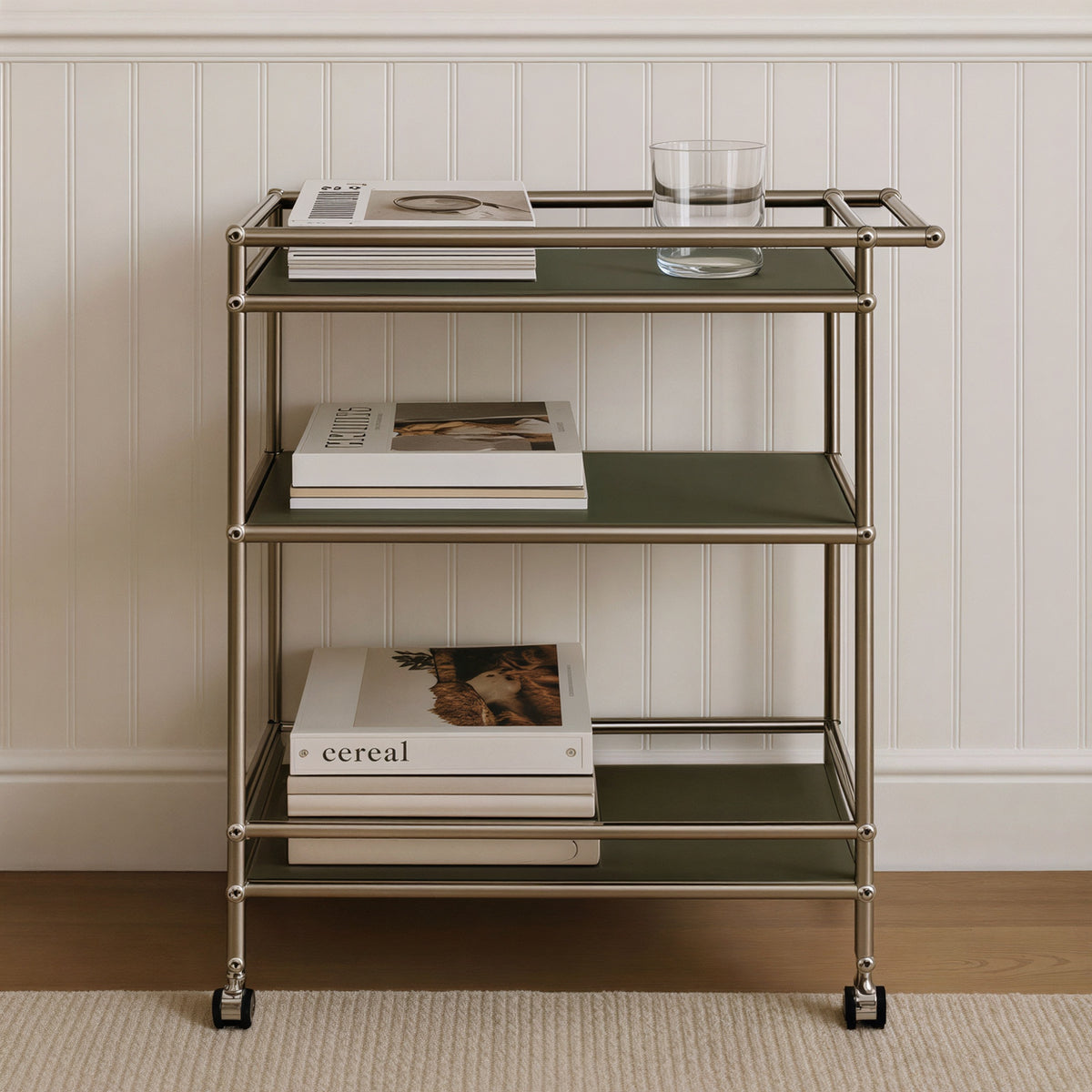 Mid-Century Modular 3-Tier Rolling Trolley