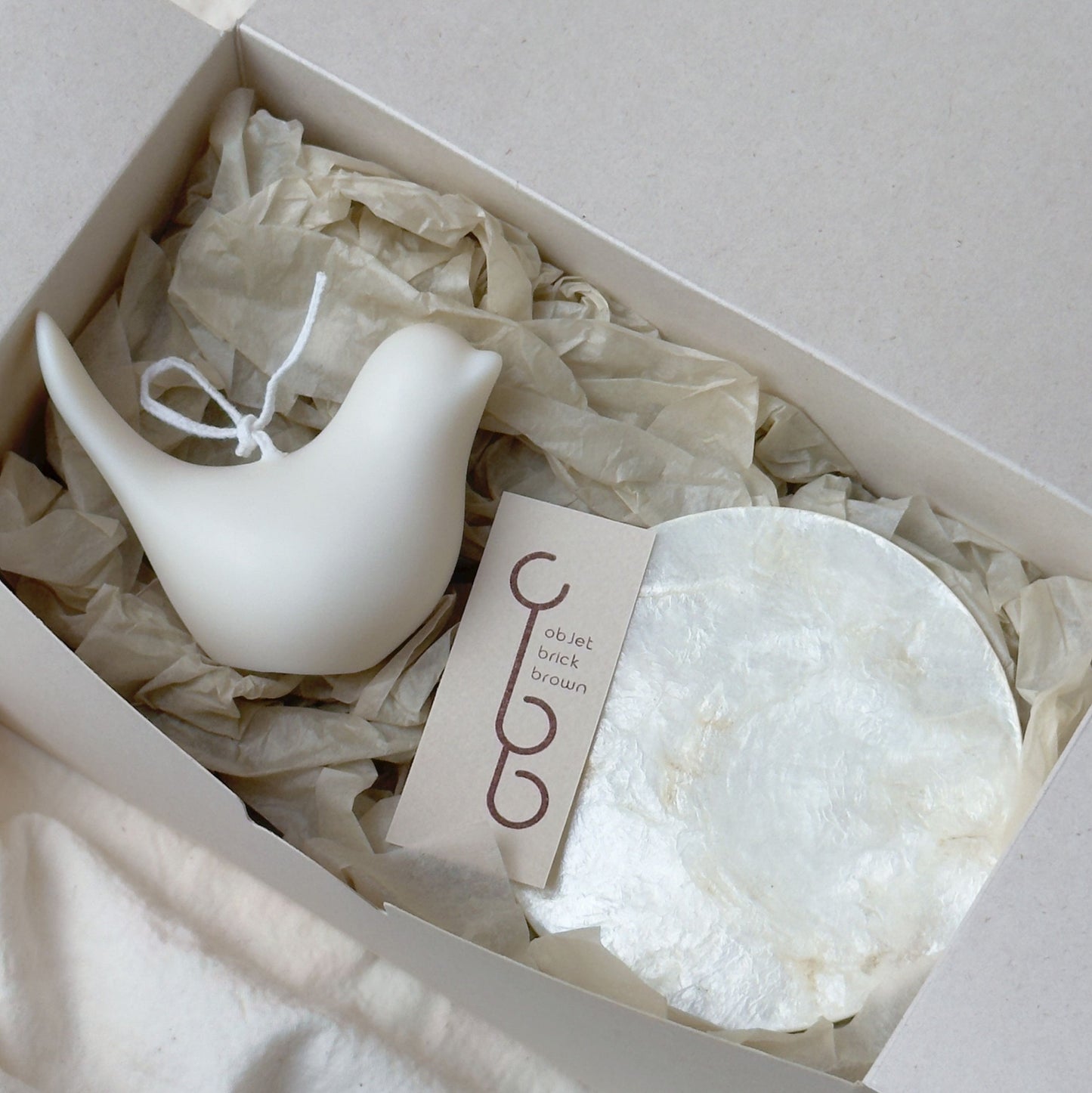 Bird Candle & Shell Tray Gift Set