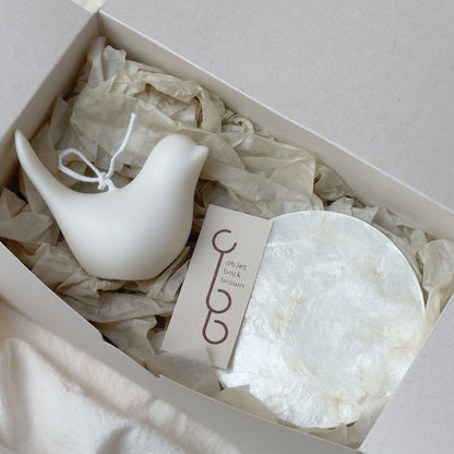 Bird Candle & Shell Tray Gift Set