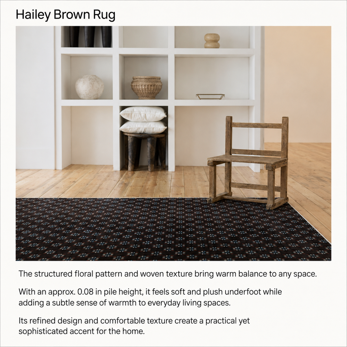 Hailey Brown Floral Rug