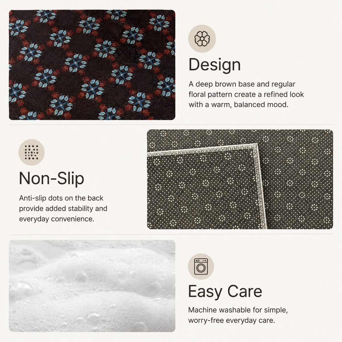 Hailey Brown Floral Rug