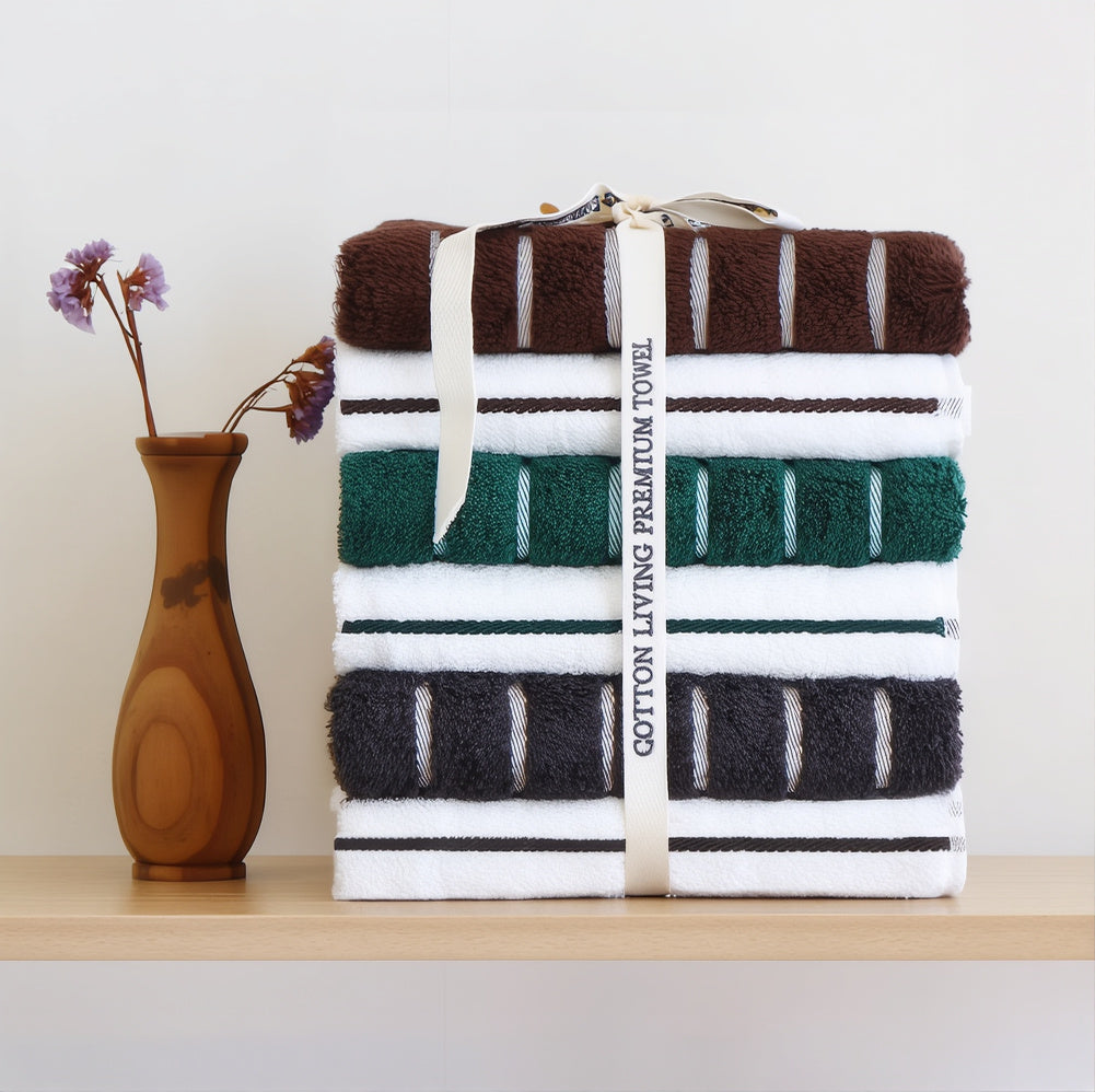 Lino Stripe Blended Yarn Towel (10-Pack)