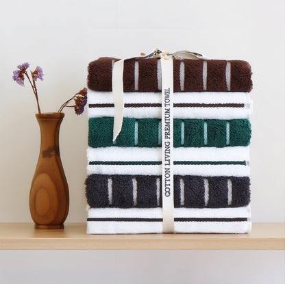 Lino Stripe Blended Yarn Towel (10-Pack)