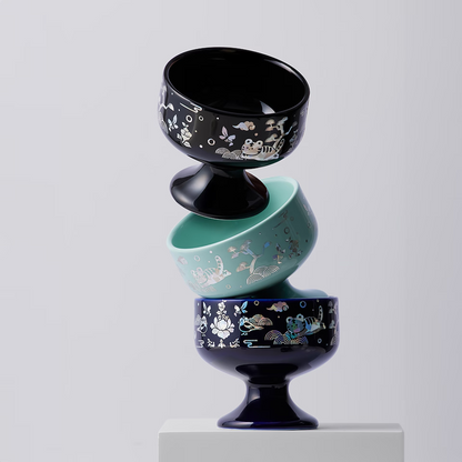 Tiger Inlay Pattern Ceramic Goblet