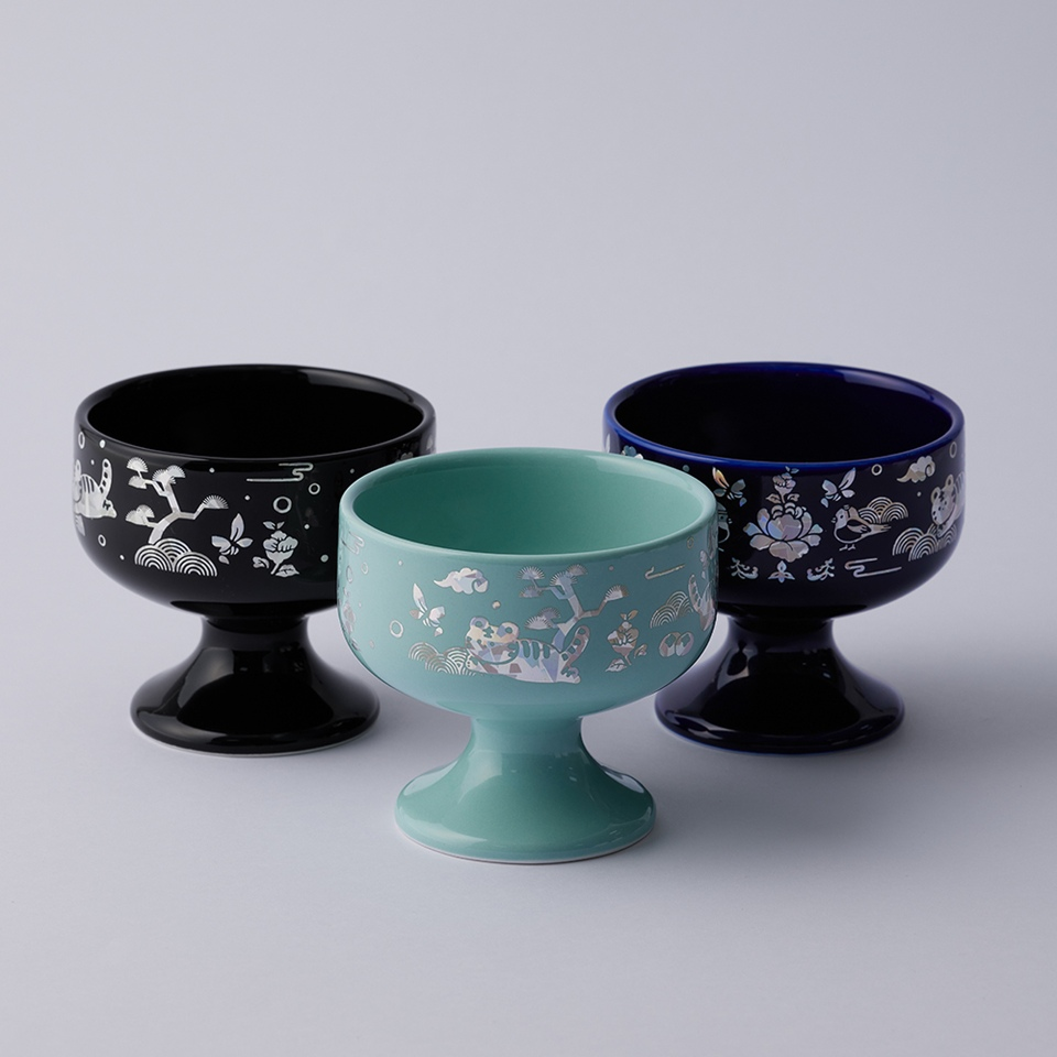 Tiger Inlay Pattern Ceramic Goblet