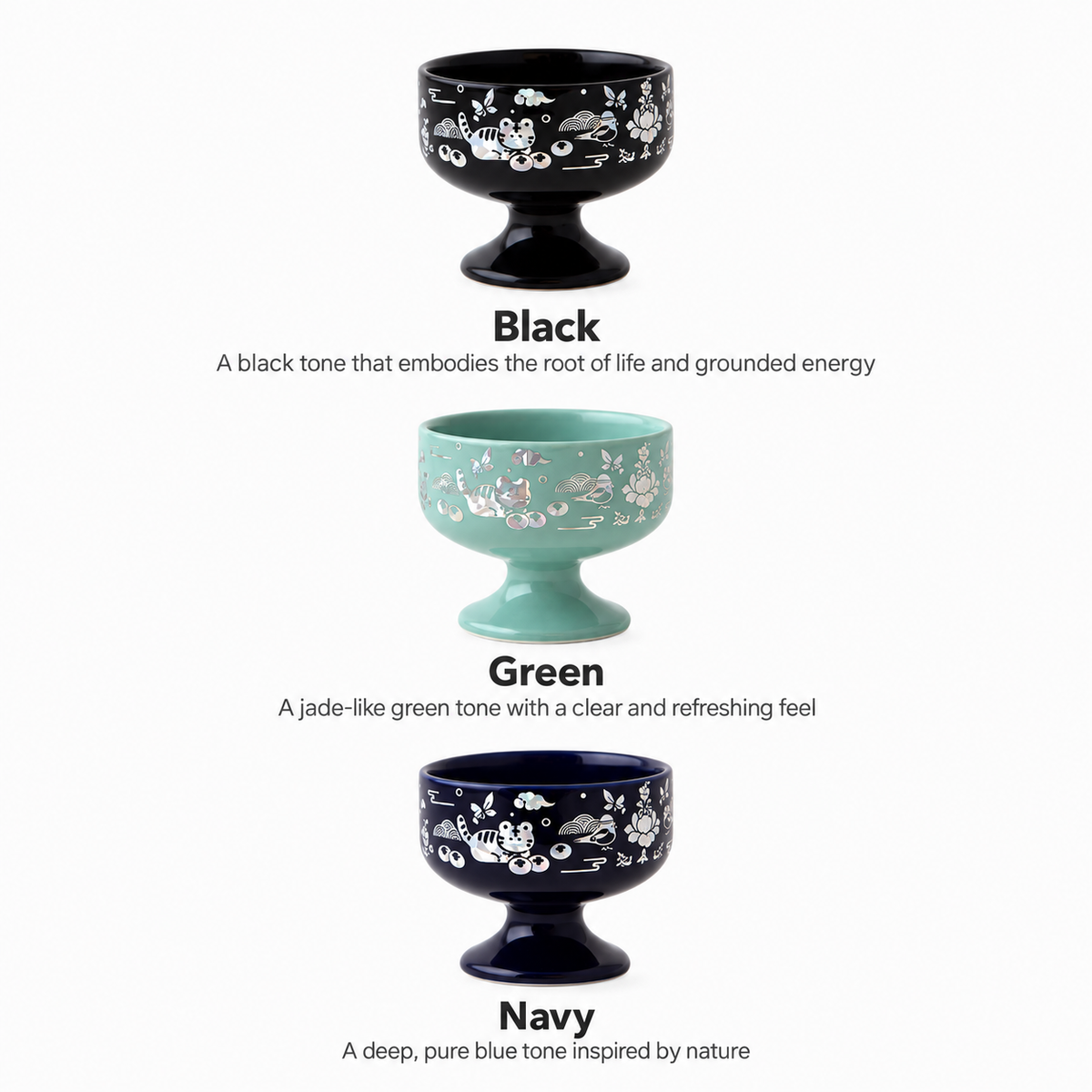Tiger Inlay Pattern Ceramic Goblet