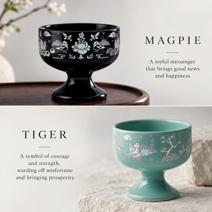 Tiger Inlay Pattern Ceramic Goblet
