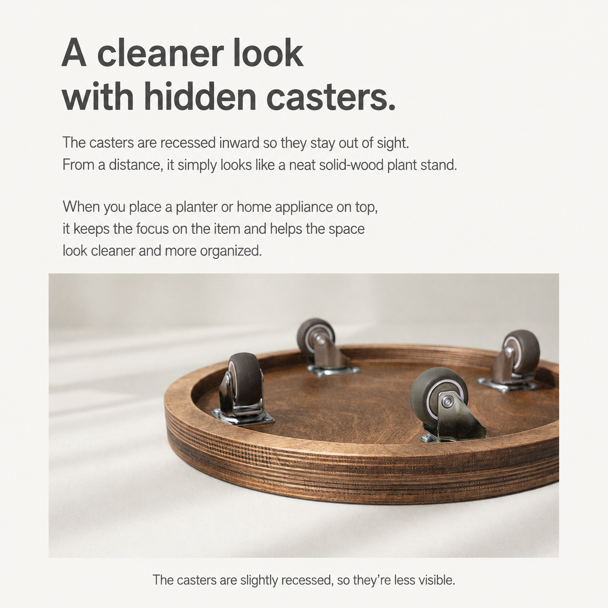 Wood Rolling Plant Caddy