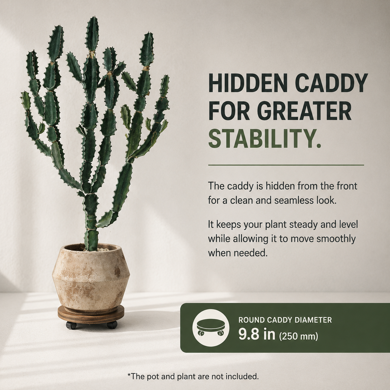 Wood Rolling Plant Caddy