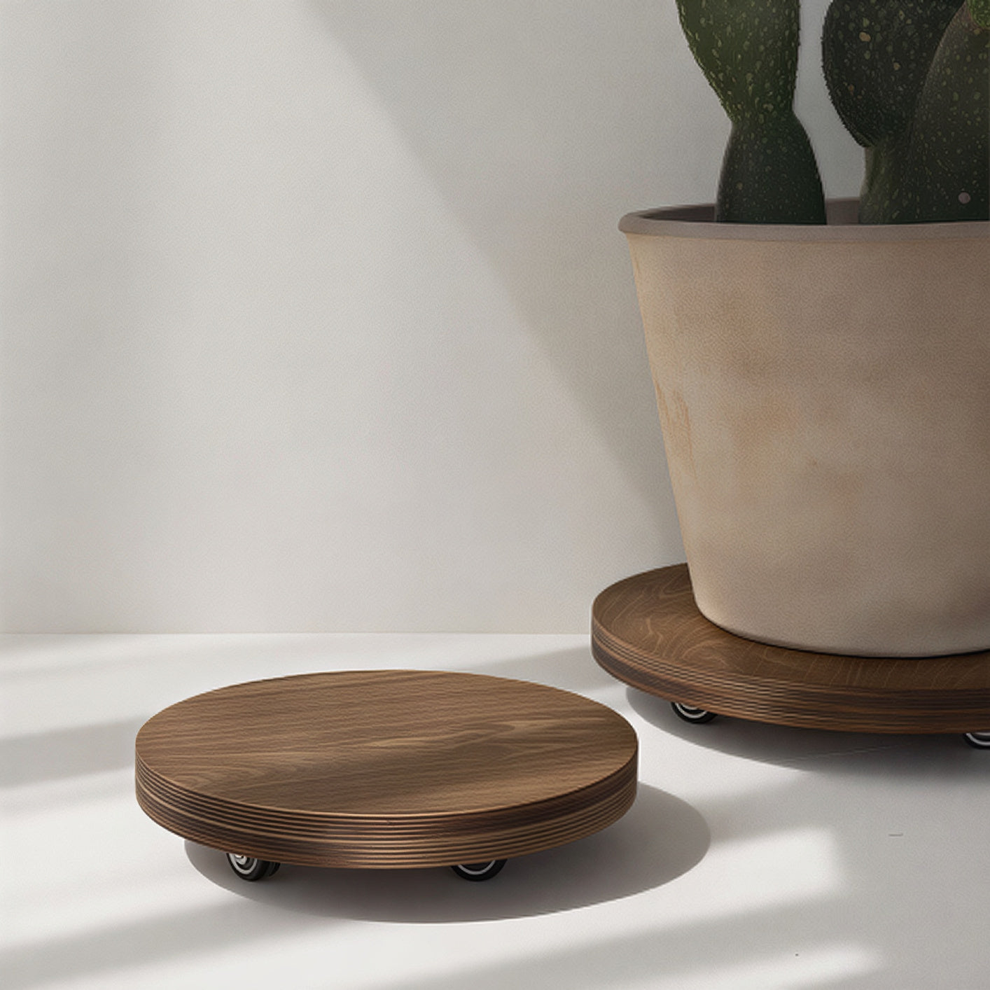 Wood Rolling Plant Caddy