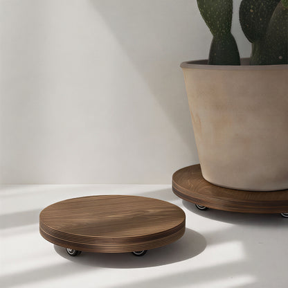 Wood Rolling Plant Caddy