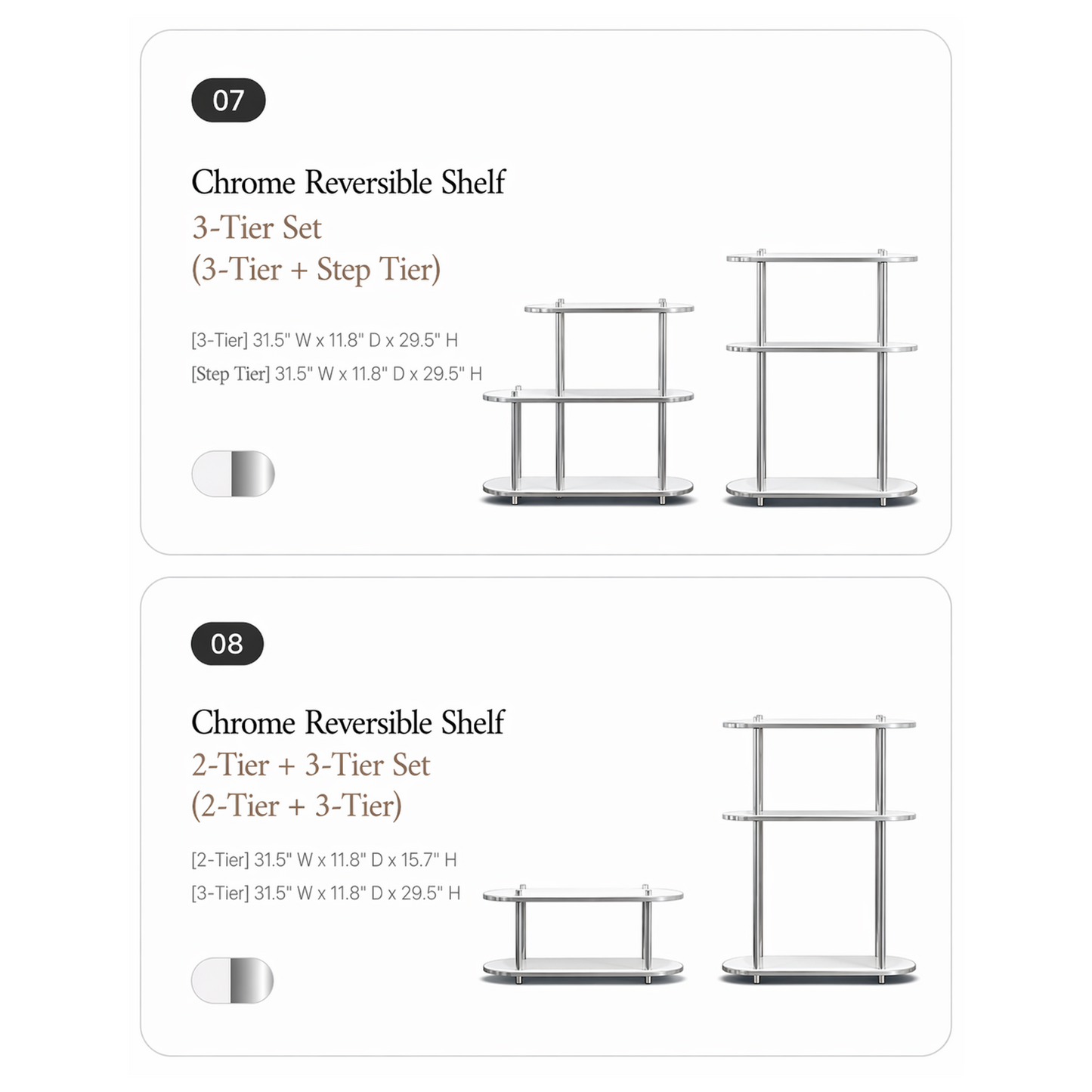 Urban Chrome Reversible Shelf