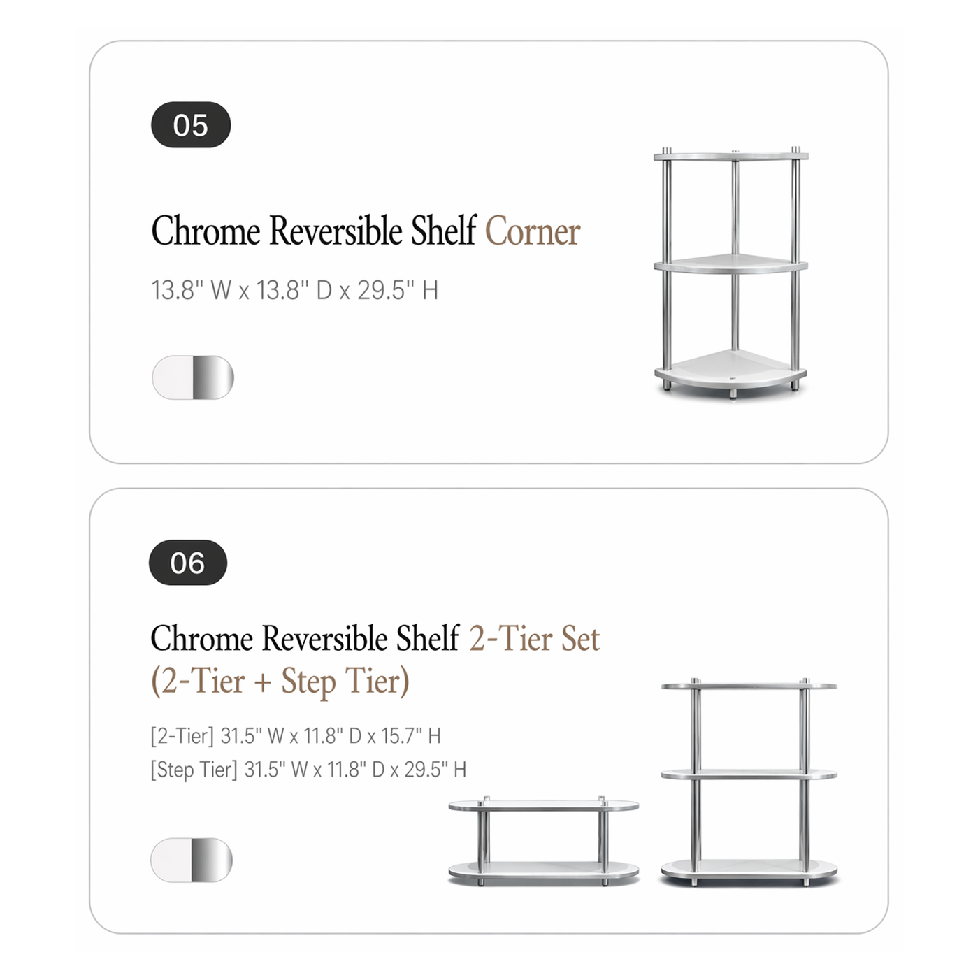Urban Chrome Reversible Shelf