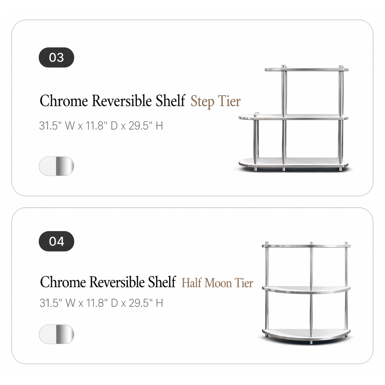 Urban Chrome Reversible Shelf