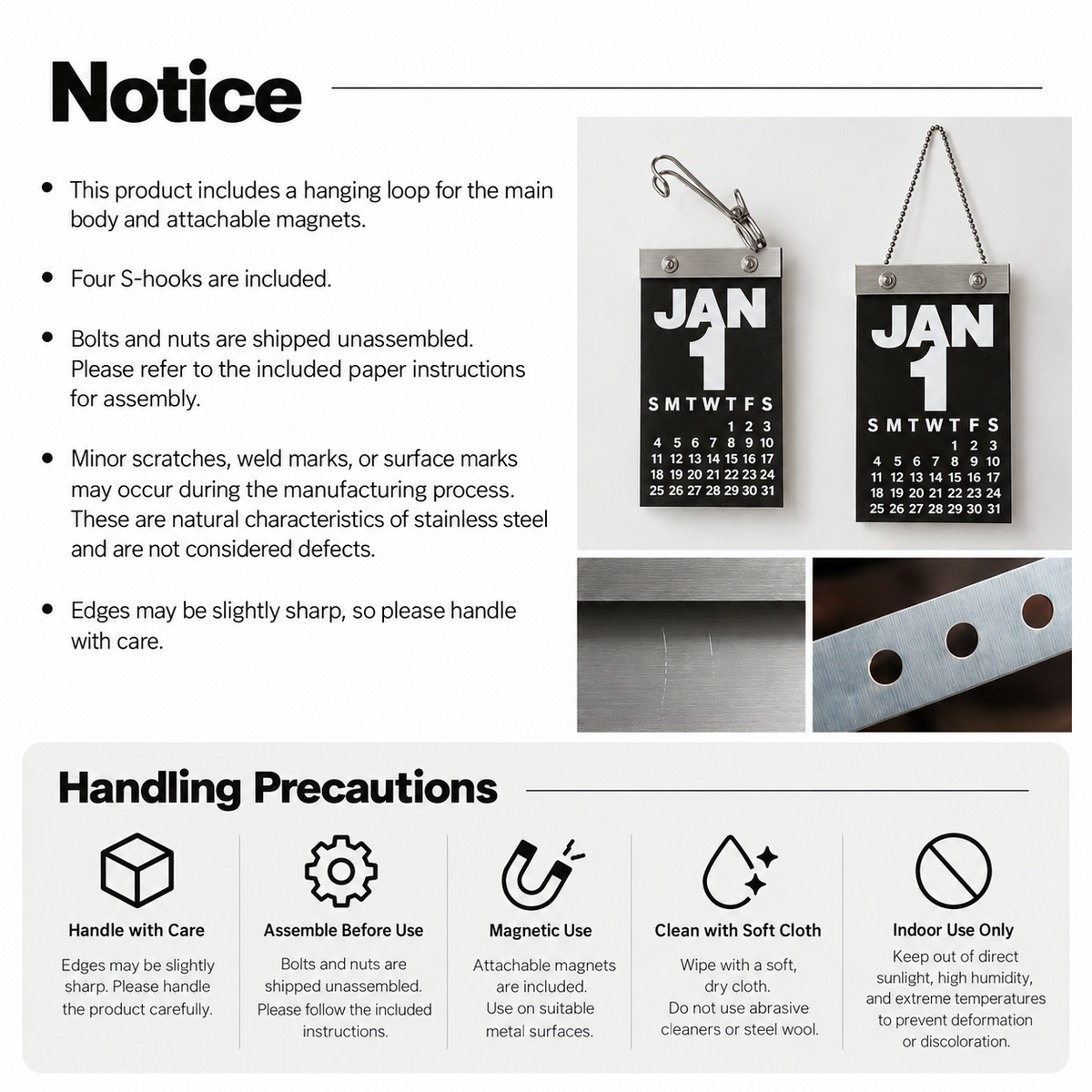 2027 Industrial Metal Tear-Off Calendar