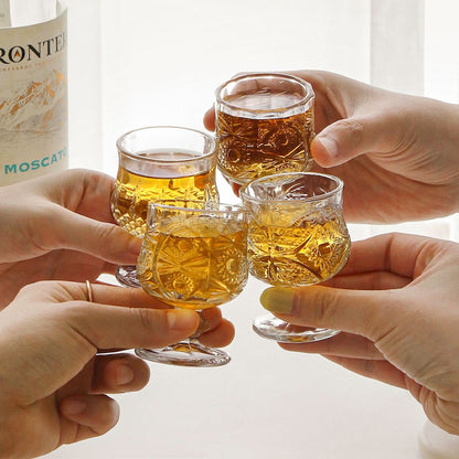Fleur Vintage Soju Glass Set of 4