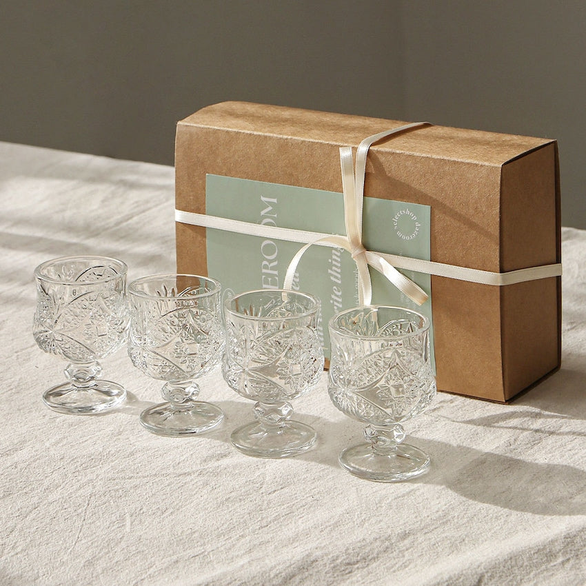 Fleur Vintage Soju Glass Set of 4