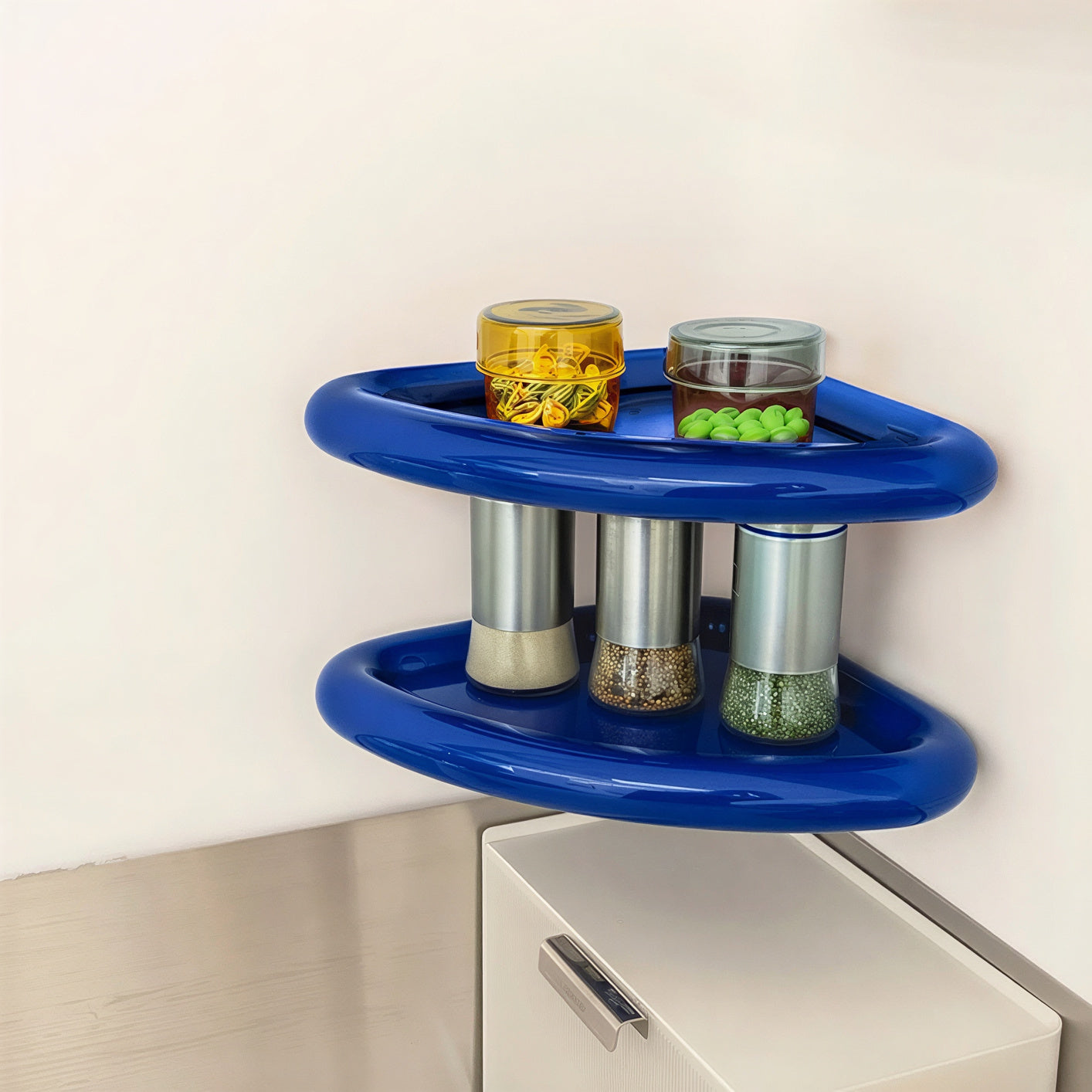 No-Drill Colorful Corner Shelf