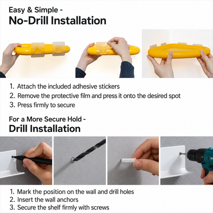 No-Drill Colorful Corner Shelf