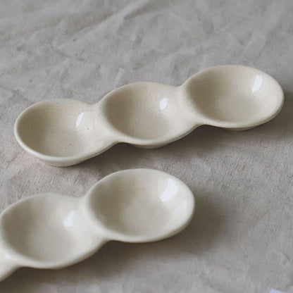 Pebbler 3-Section Divided Sauce Dish