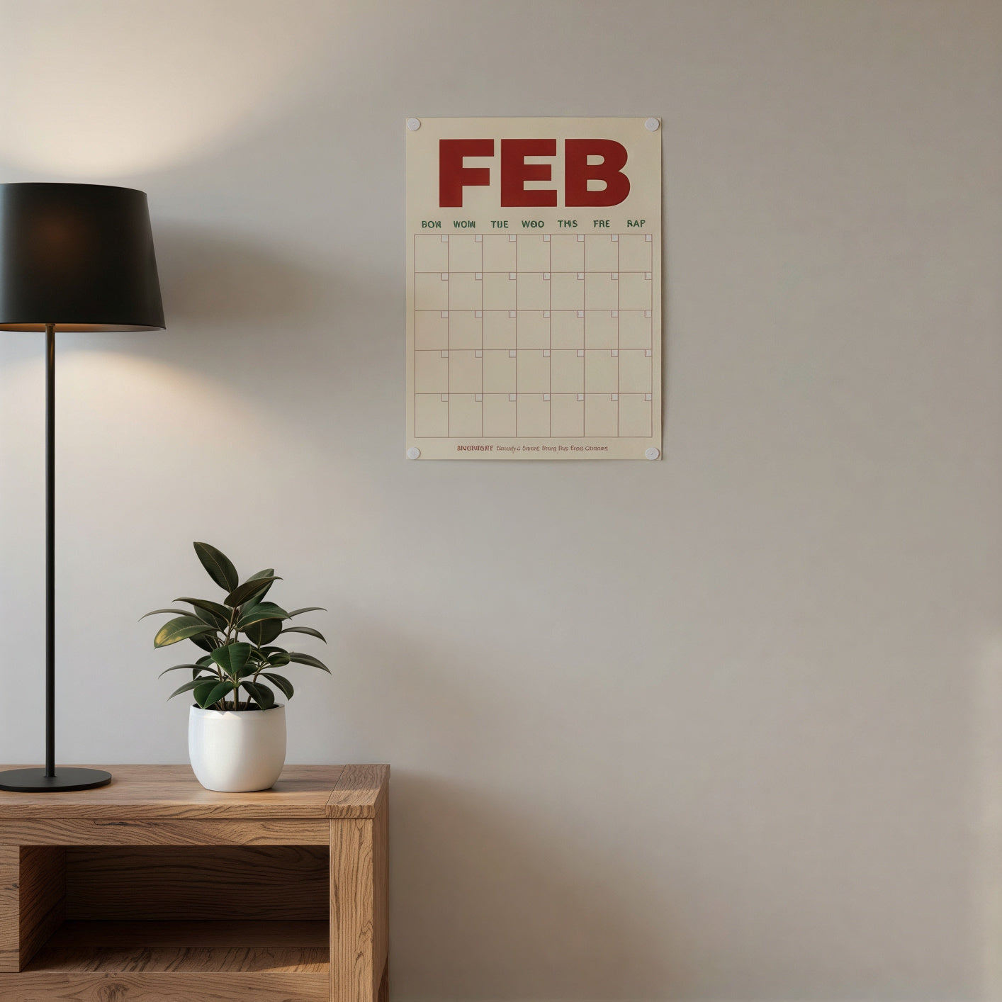 Color Block Perpetual Wall Calendar