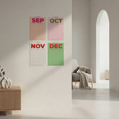 Color Block Perpetual Wall Calendar