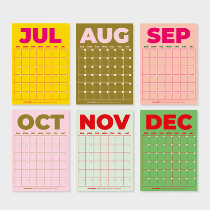 Color Block Perpetual Wall Calendar