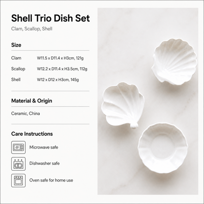 Soft tide collection Gyeol Shell 3-Piece Side Dish Set