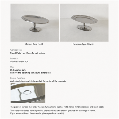 Stainless Steel Dessert Stand Plate
