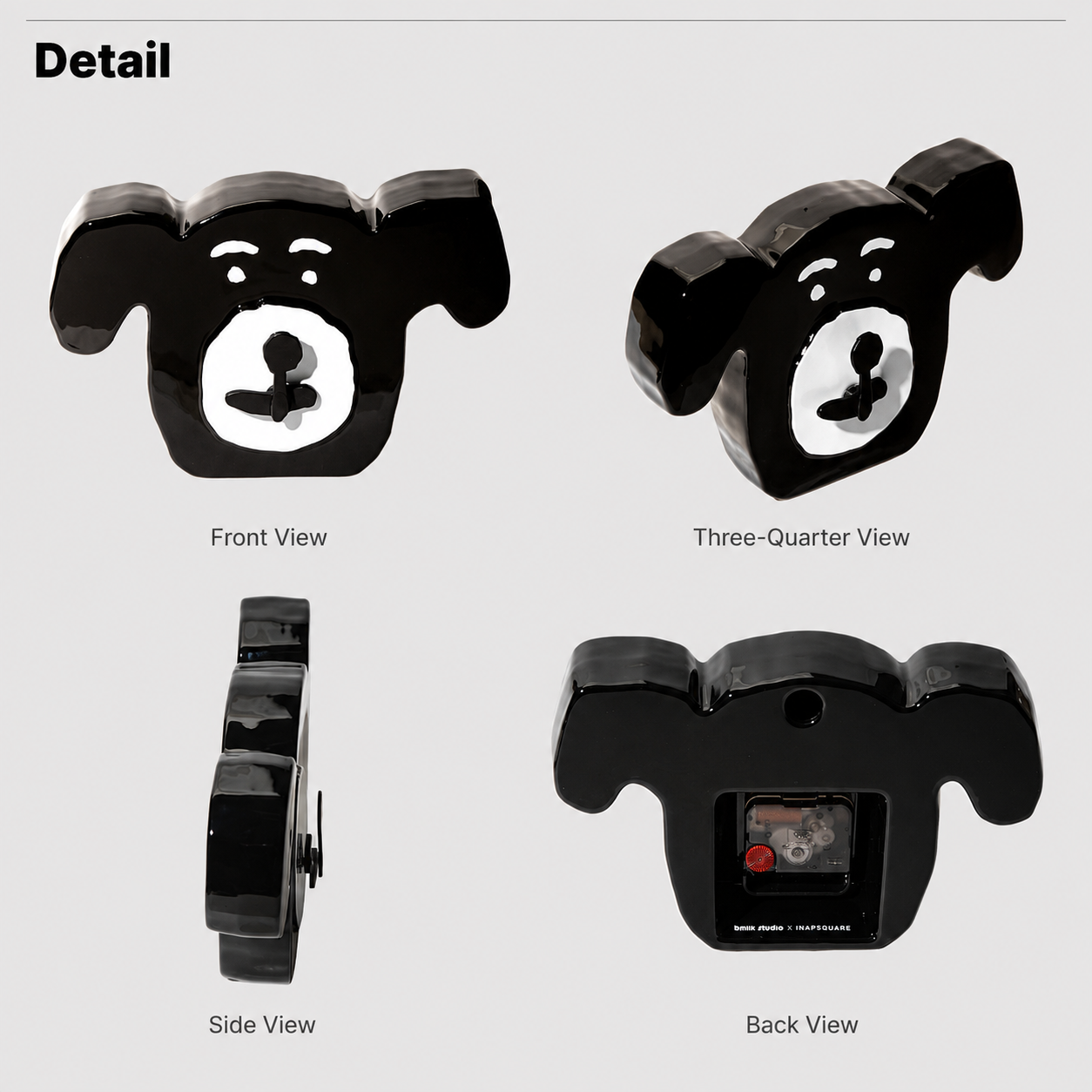 INAPSQUARE Dog Wall & Table Clock B
