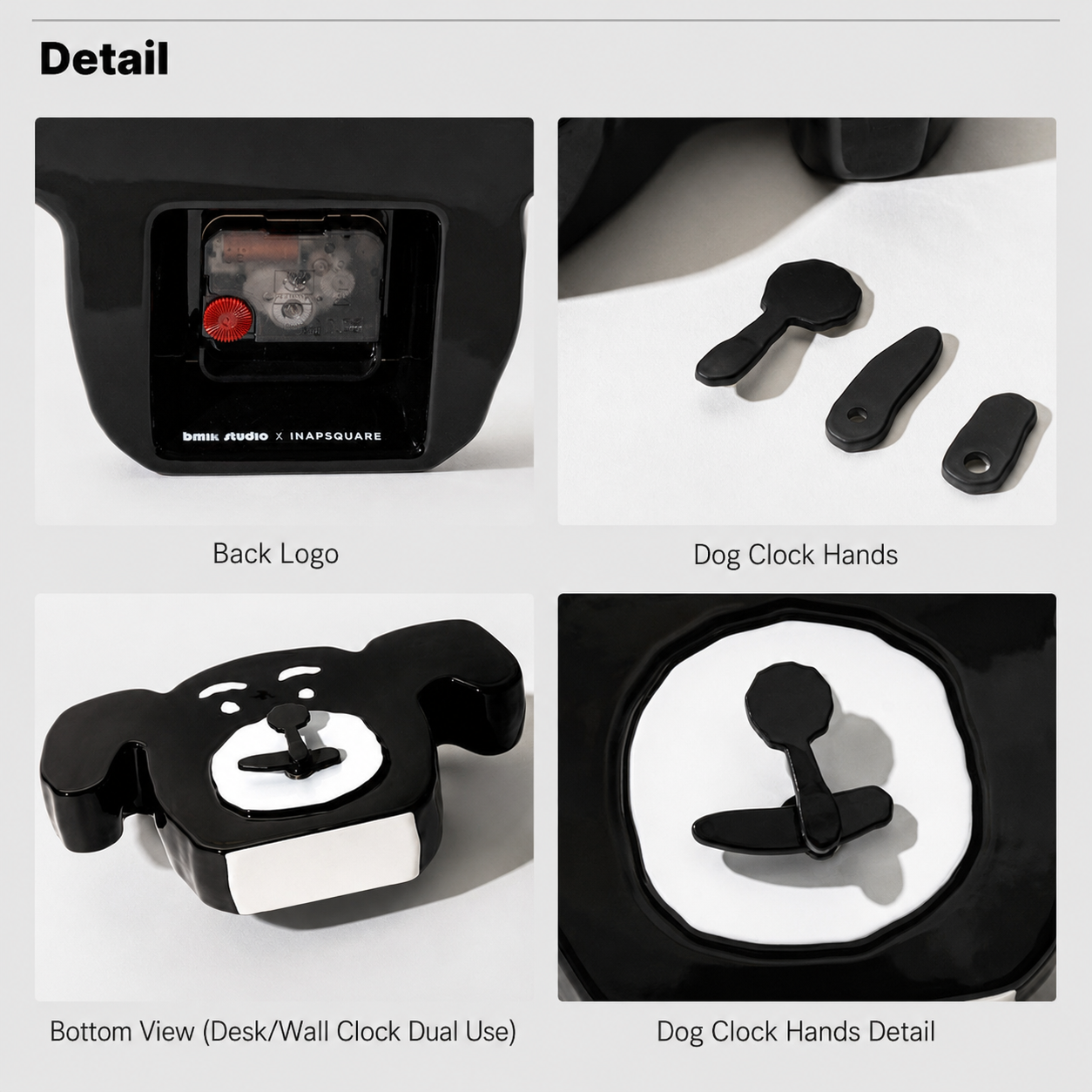 INAPSQUARE Dog Wall & Table Clock B