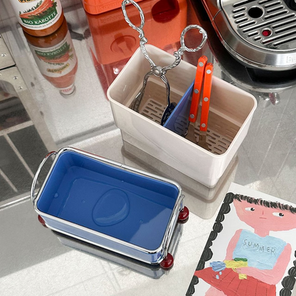 Bauhaus 2-Compartment Draining Cutlery & Utensil Holder