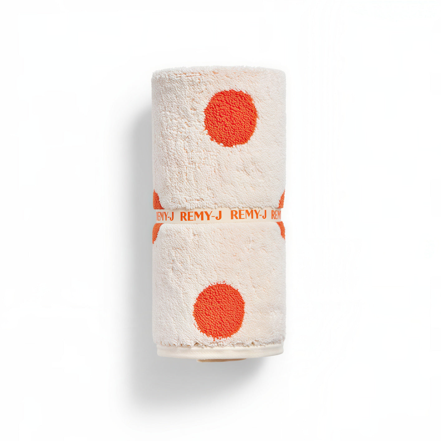 Dot Orange Mochi Modal Tencel Banded Towel Set (5-Piece)