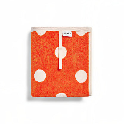Dot Orange Mochi Modal Tencel Banded Towel Set (5-Piece)