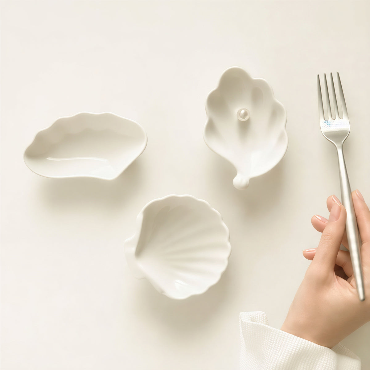 Seashell Ceramic Sauce Dish Set