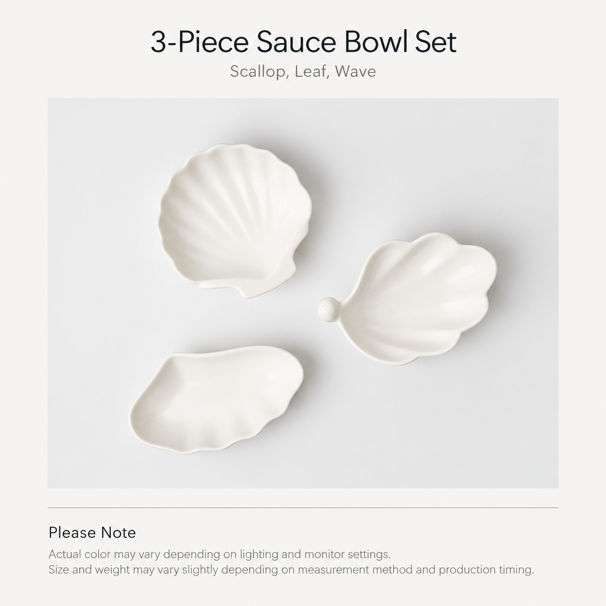 Seashell Ceramic Sauce Dish Set
