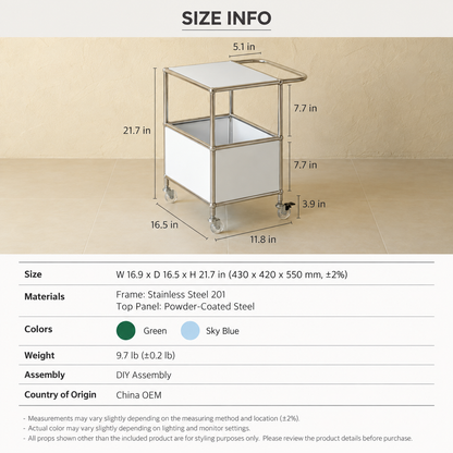 Ink Cube Modern Rolling Bar Cart
