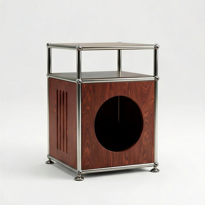 Mid-Century Round Cutout Modular Side Table